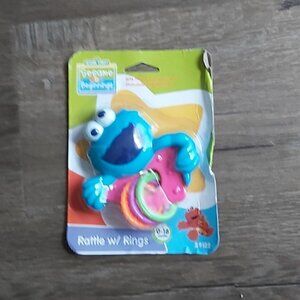 BABY Cookie Monster Rattle With Rings